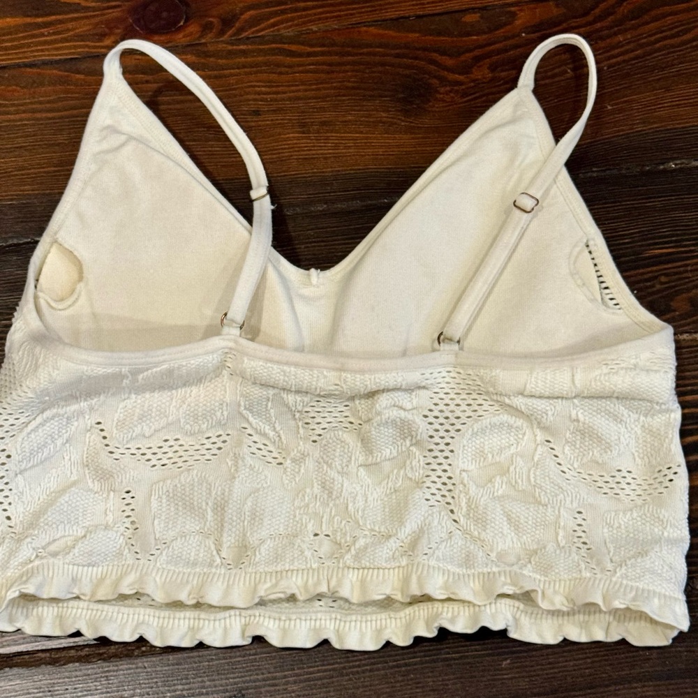Ivory Boot Barn Crochet Knit Bralette with Spaghetti Straps, Size S - Picture 3 of 3